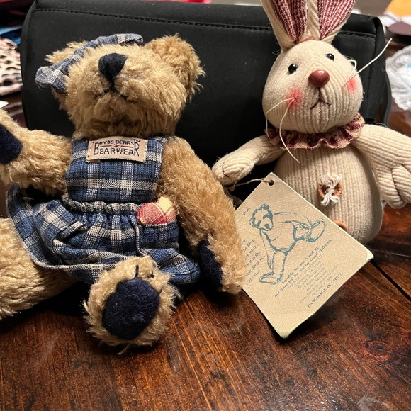 Boyds Bears | Accents | Boyds Bears Blue Plaid Bear And Bunny Duo ...